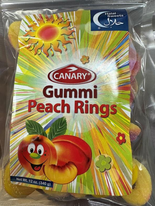 Canary Halal Peach Rings 24x12oz